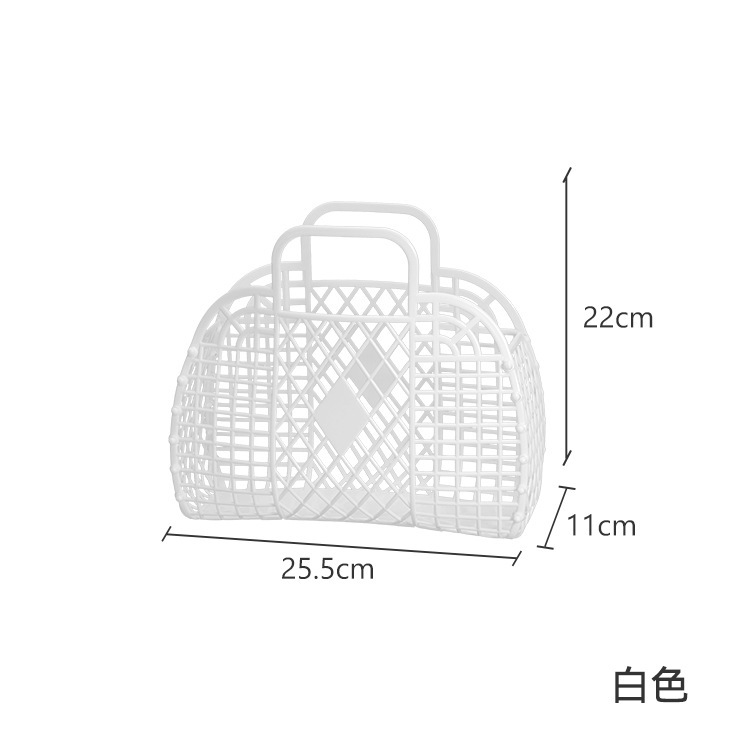 韓国のボタンを押して、透かし彫りの花のかごの入浴かごを畳んで、手提げかごの買い物かごのプラスチックかごのピクニックかごを収納します。|undefined