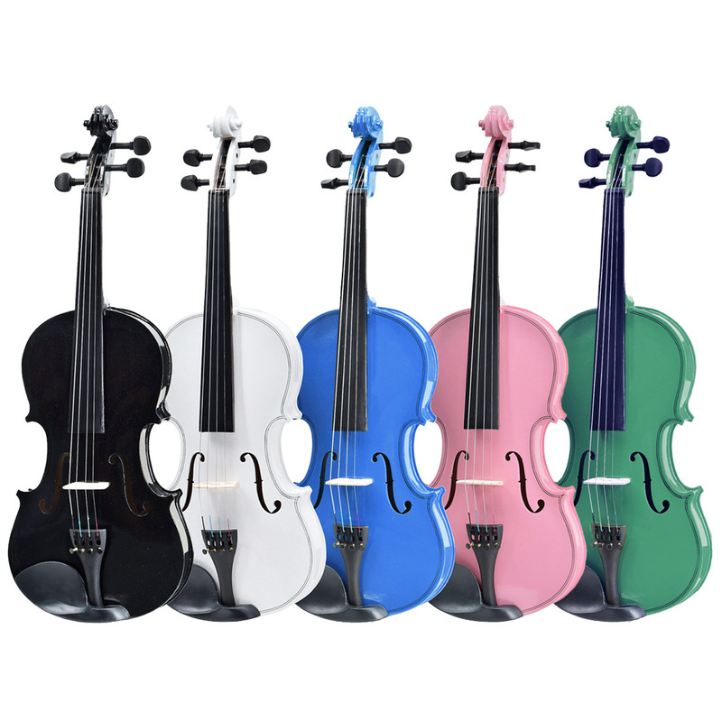 Color universal violin solid wood violin children's beginner practice adult violin 4/4 foreign trade wholesale