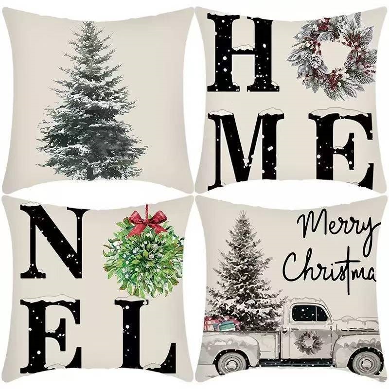Navidad almohada cubierta de decoración para el hogar almohada de la sala de estar sofá cojín cubierta de dormitorio almohada de cabeza fábrica al por mayor