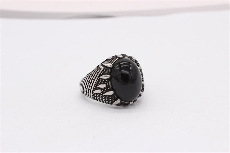 20g Weight Gem Inlay Material Rings Classification 12, 7, 8 Ring Size 1 Piece Quantity Daily, Party Occasion Titanium Steel Material Geometric Pattern Men's Gender Retro, Vintage Style Style Men's Retro Vintage Style Rings Geometric Titanium Steel Gem Men Signet Rings 5