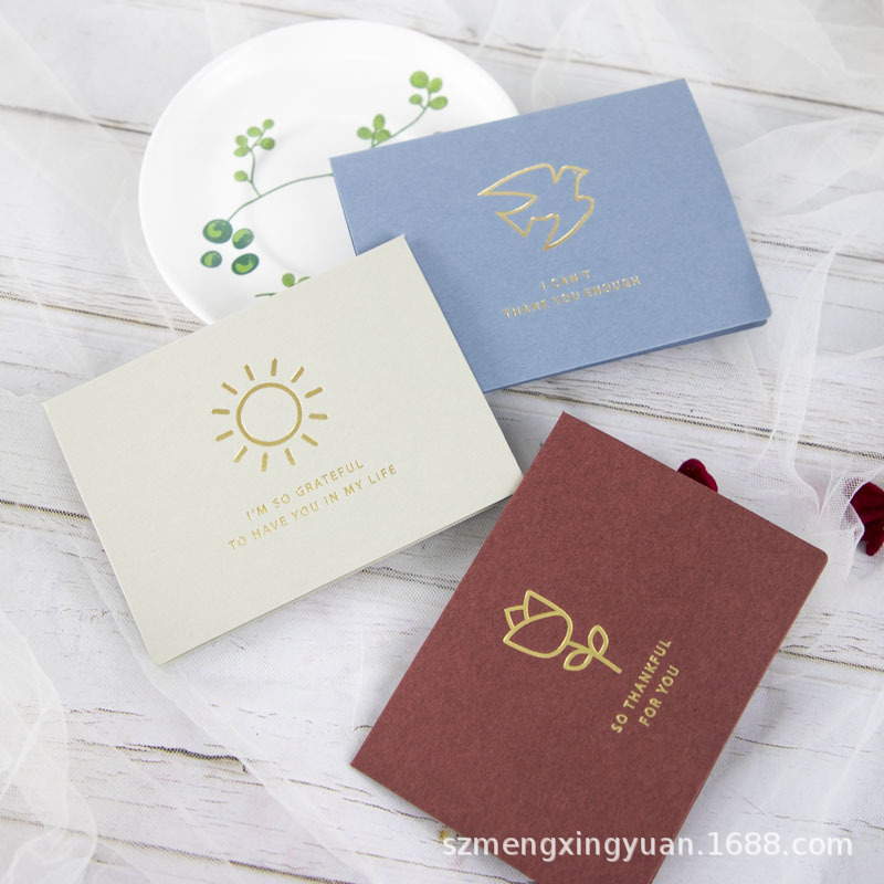 Moda simple original dorado negocio Tarjeta de felicitación del día de San Valentín Tarjeta de bendición tarjeta de cumpleaños de DIY tarjeta de agradecimiento
