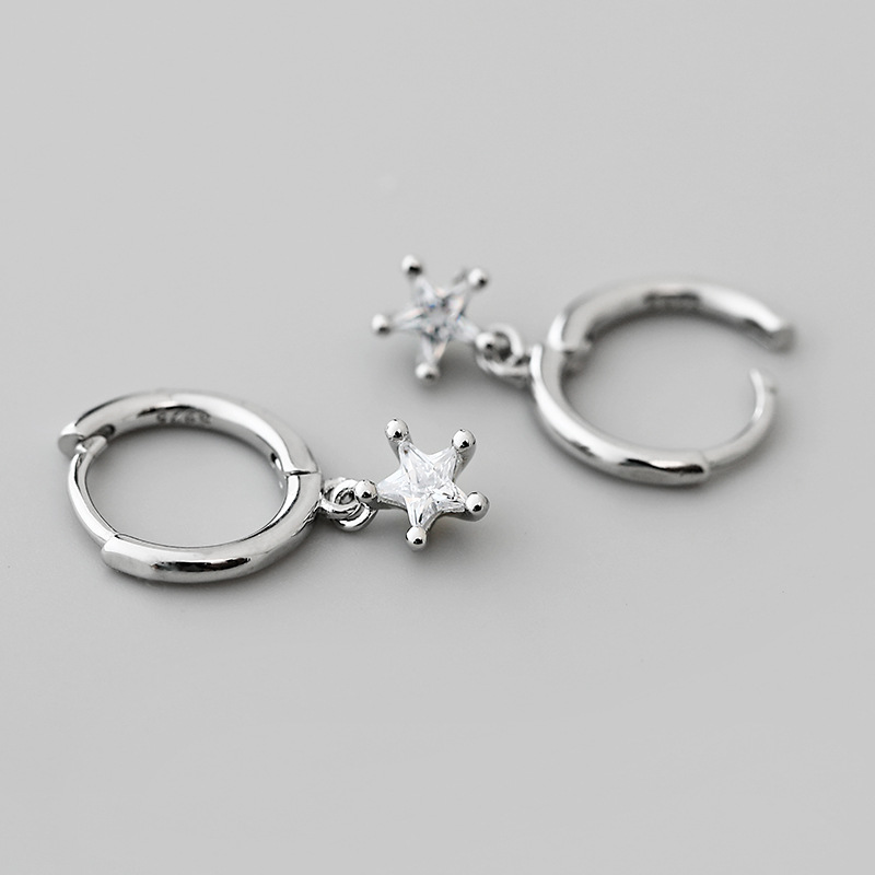 Retro Zirconia Star Pendant Copper Earrings Wholesale Nihaojewelrypicture5