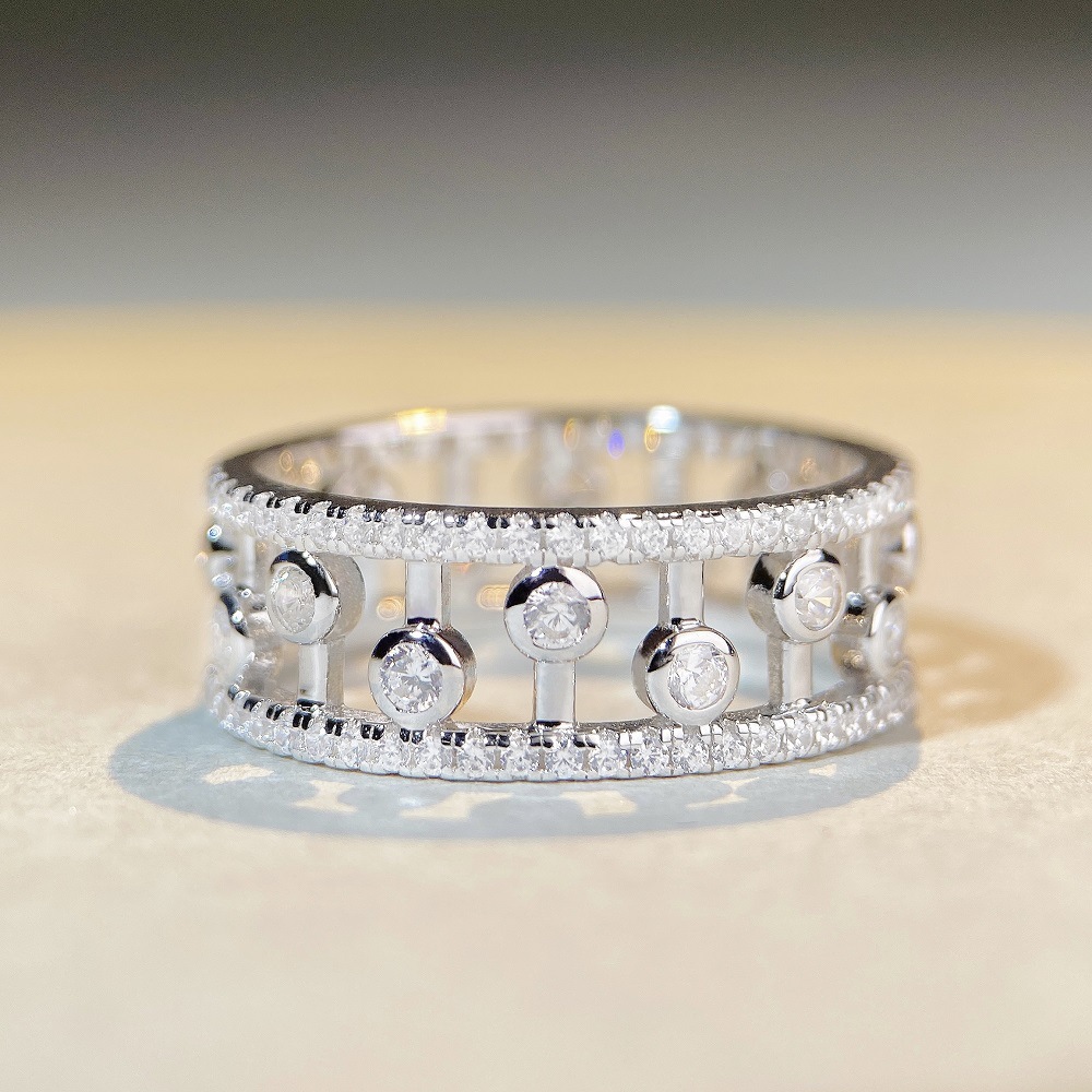 Fashion Water Droplets Sterling Silver Plating Zircon Rings 1 Piece