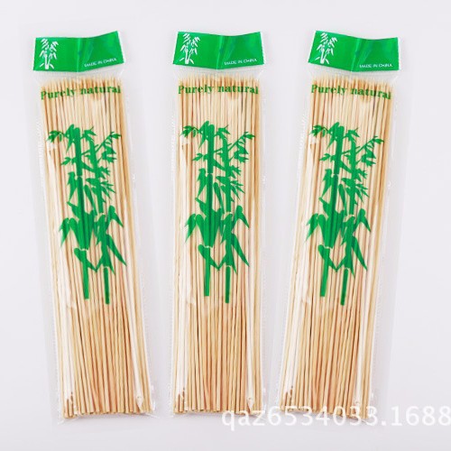 Brochetas desechables de bambú para barbacoa, brochetas para salchichas, brochetas para kebabs, brochetas para cordero, brochetas para pollo en olla caliente, brochetas para frutas, brochetas fritas, brochetas de frutas confitadas.