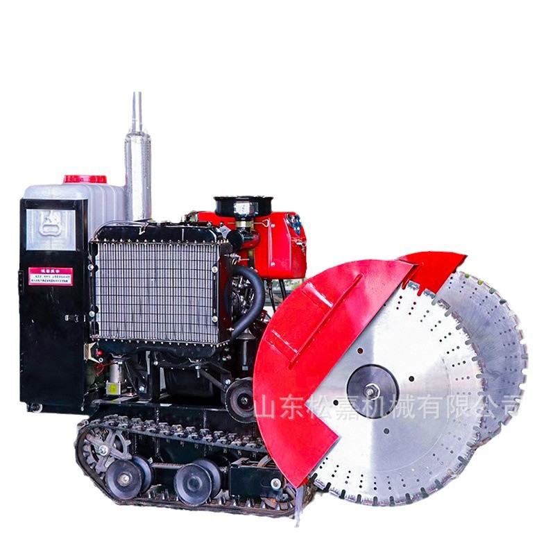 gran diesel refrigerado por agua pavimento hormigón máquina de corte y ranura máquina de corte de carretera tipo rastreo totalmente automática