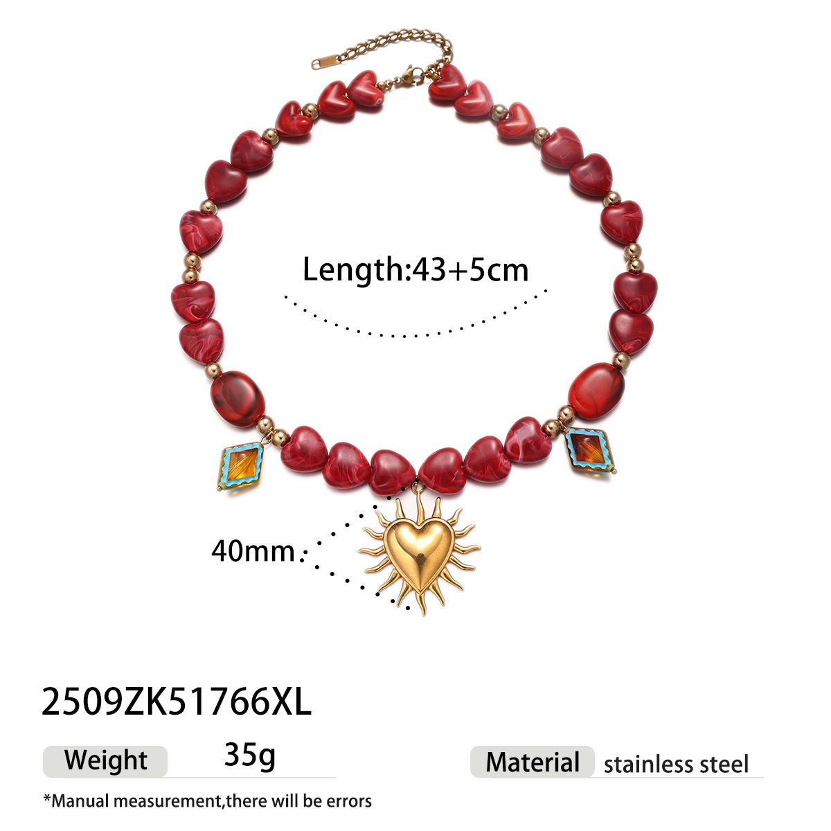 Collar de acero inoxidable de lujo ligero y nicho de acrílico, collar de cuentas de amor femenino, cadena de clavícula no desvanecida image 6