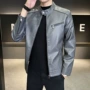 pu立领秋冬男士皮夹克