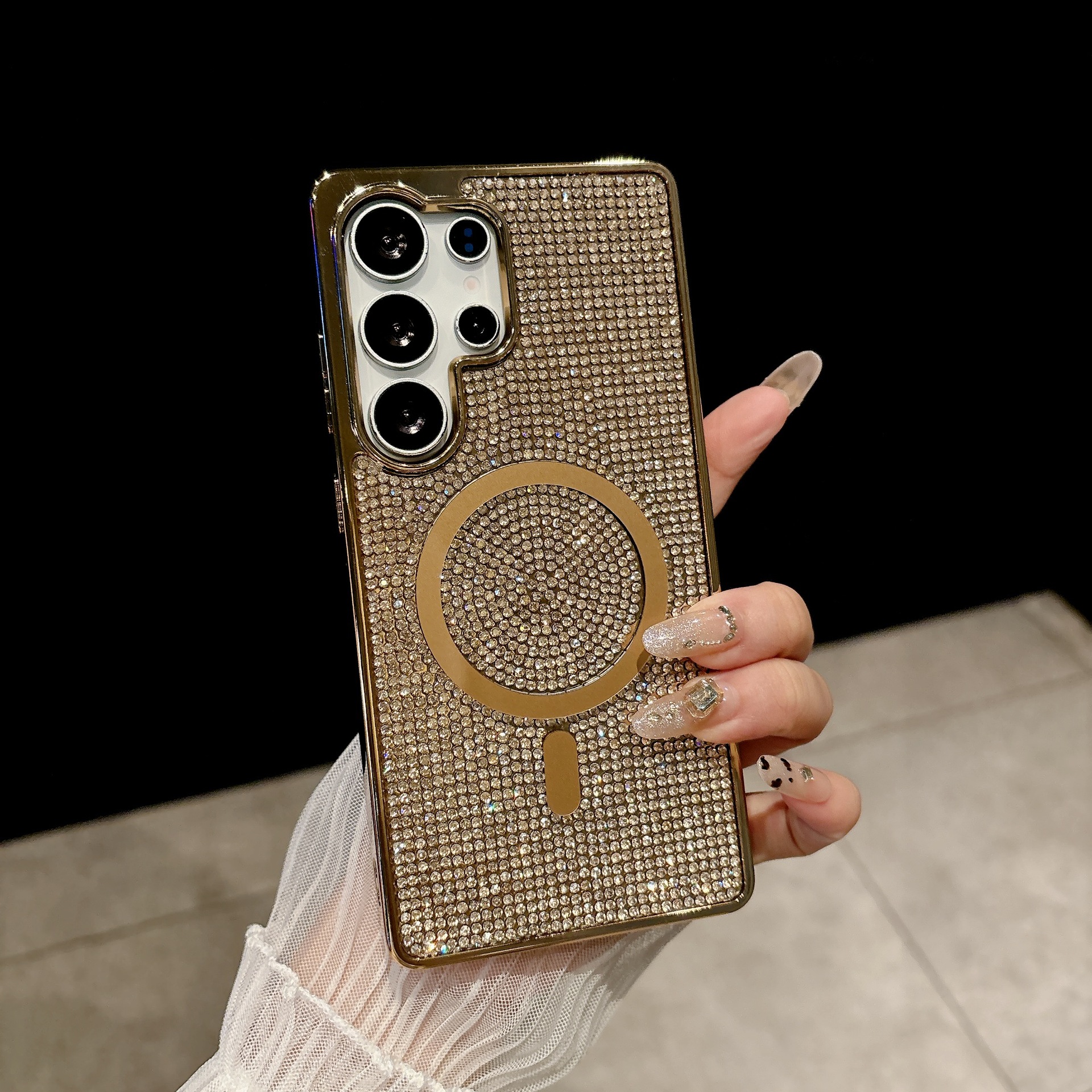 Coque De Protection Magnétique À Strass Pour Samsung S24 Ultra_voghion.com