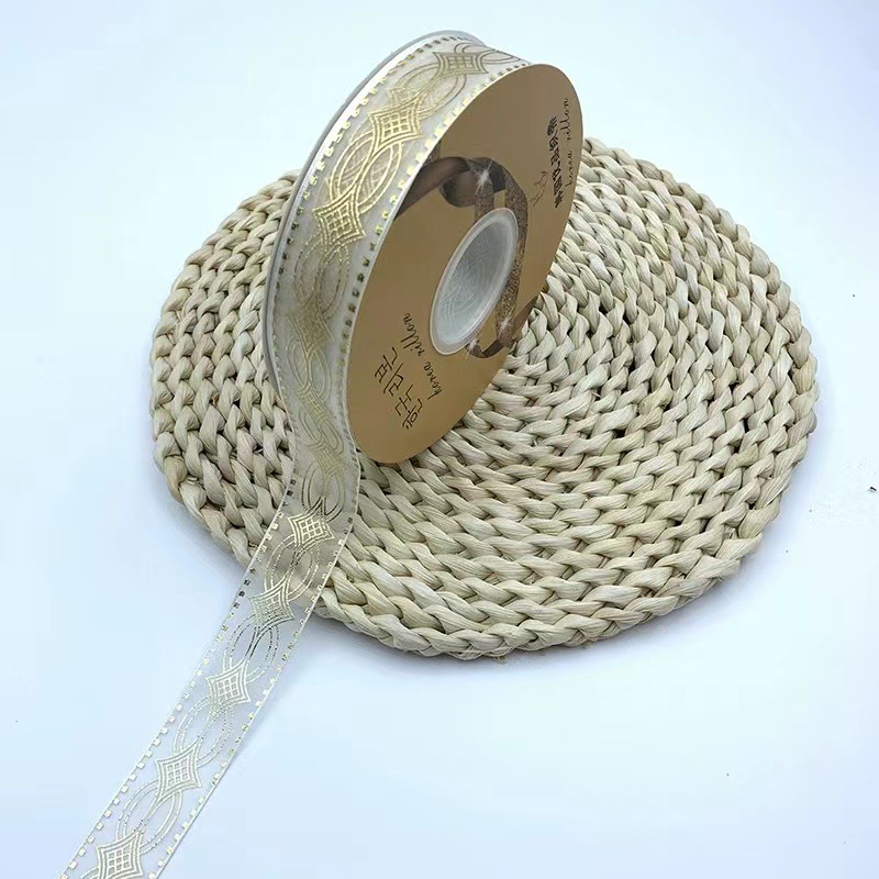 2,5 cm hilo de nieve dorado cinta hilo transparente Rosa barra bandeja DIY flor hecha a mano caja de regalo cinta de embalaje lote