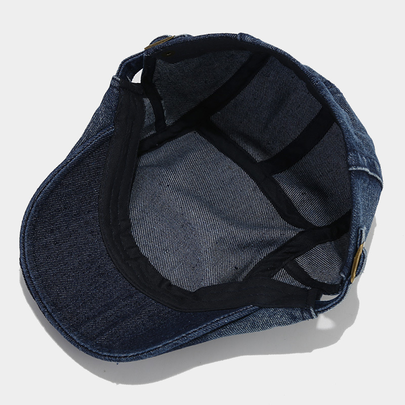 Otoño nuevo Denim sombrero delantero moda retro boina de ala corta de Europa y América calle lavada casquillo enarbolado moda image 6