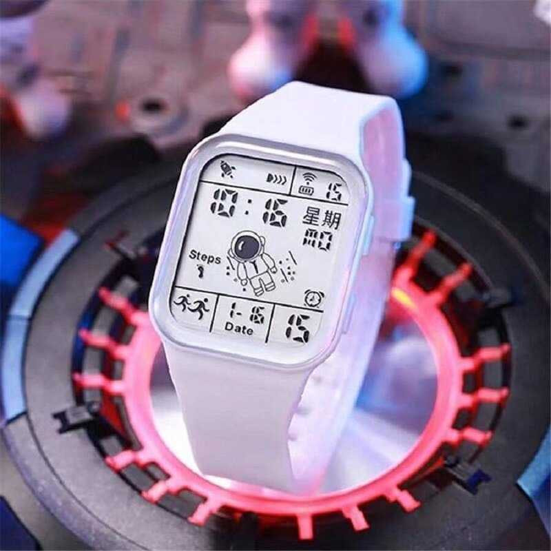 Astronaut Smart Electronic Watch Multifunctional Sports Watch Waterproof Touch Button Watch for Male and Female Students