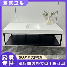 轻奢人造石浴室台面柜加加宽卫生间洗脸盆组合一体式洗手盆洗漱台