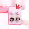 Children's marine ear clips, cartoon universal earrings for princess, gradient, no pierced ears