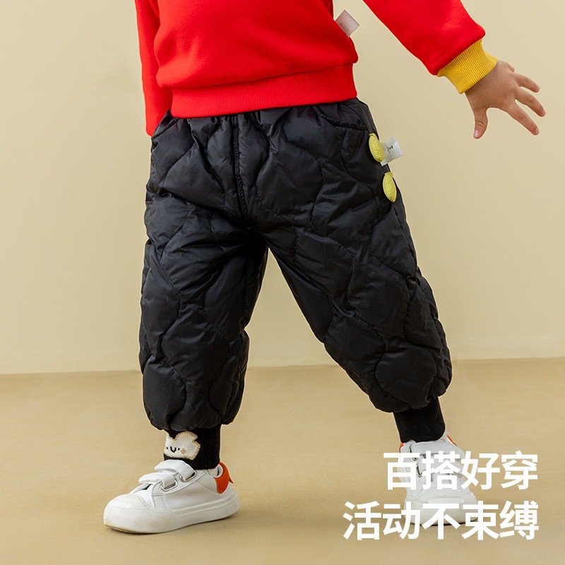 남자와 여자의  코튼 코트 겨울 새로운 어린이 다운 코튼 팬츠 캐주얼 바지  의 따뜻한 바지
