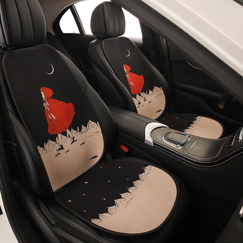 2025年红衣梦幻女孩汽车座垫四季五座半包速腾荣威i5艾瑞泽捷达套