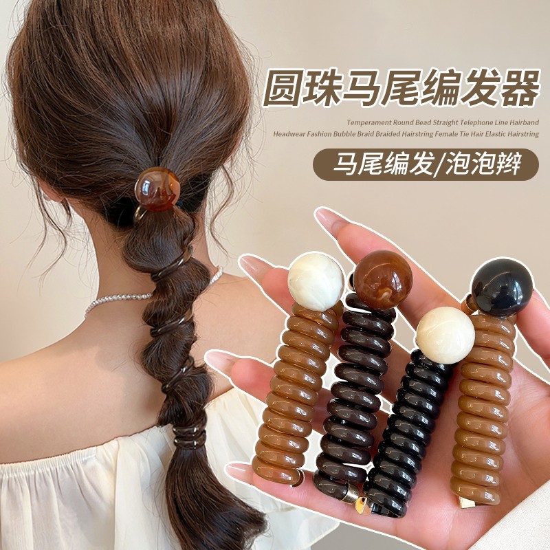 simple espuma trenza cabeza de cuerda de cabello femenina línea telefónica de cabello anillo de cabello de alta sensación correa de cola de caballo corda de cabello