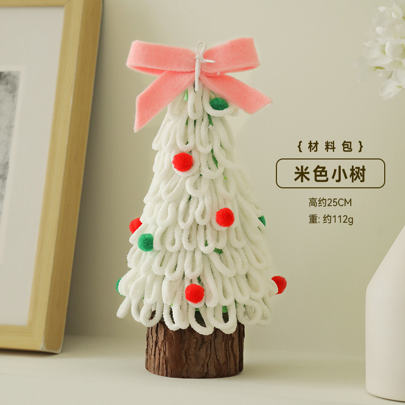 Mini árbol de Navidad bricolaje torsión bolsa de material hecho a mano decoración de mesa regalo pequeño para el hogar decoración de Navidad