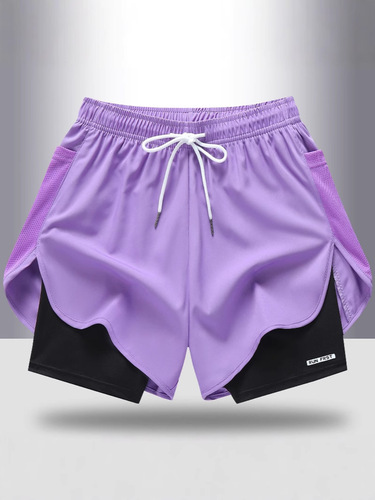 [European Code] Summer fake two-piece sweatpants for men and women's quick-drying outdoor running pants for men's breathable simple casual