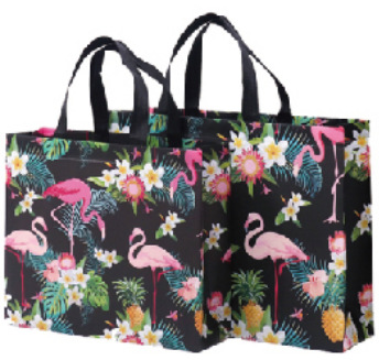 Bolsa de mano no tejida multi-especificación plegable con regalo de mano bolsas de compras de mano logotipo impresa en color bolsas de tela no tejida