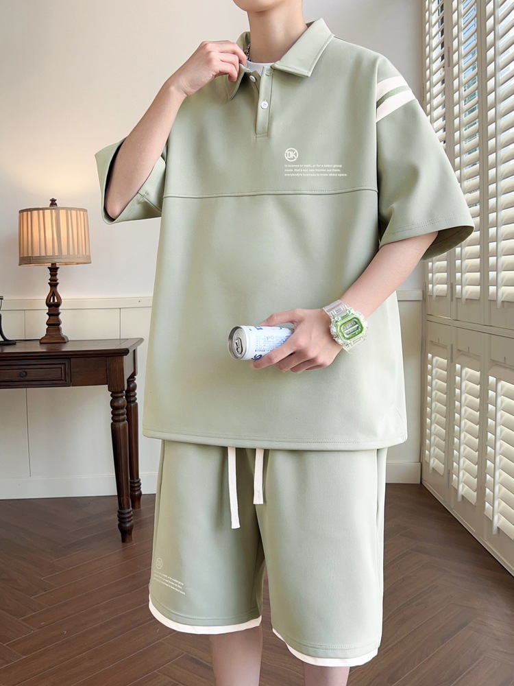 2025 juego de deporte de ocio de verano de dos piezas de seda delgada y suelta para el hogar lujoso vestido de negocios para hombres secos rápidos