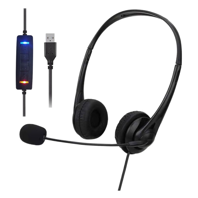 Auriculares con cable para exámenes de estudiantes al por mayor Auriculares USB para operadores comerciales