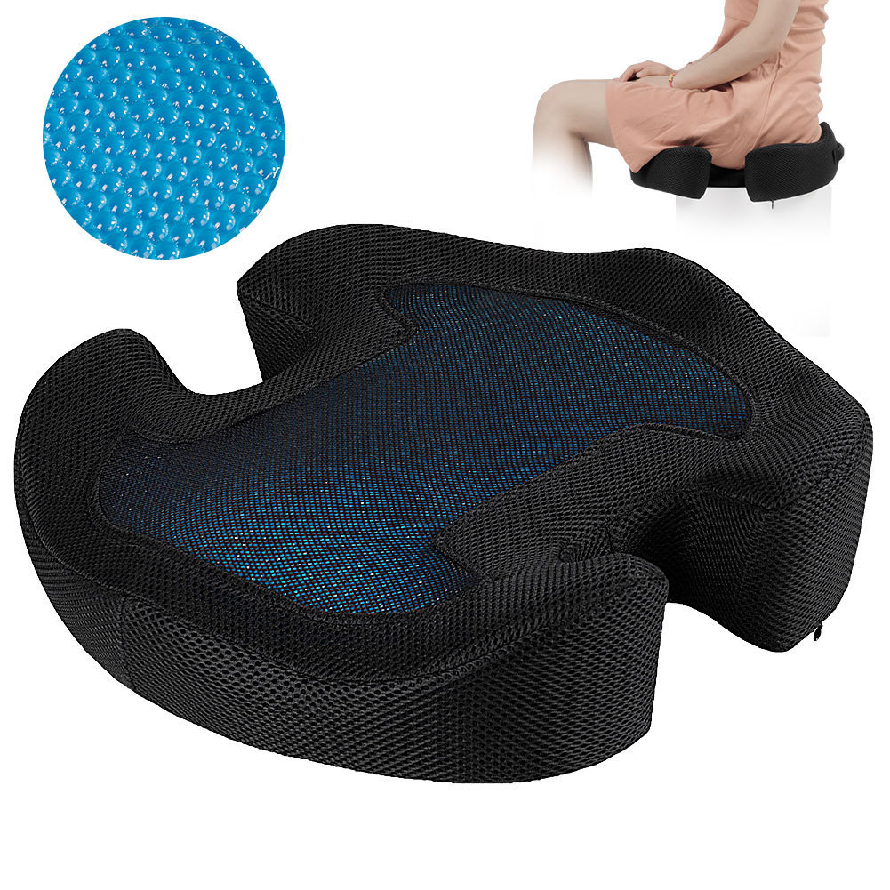 Cojín de espuma de memoria de gel caliente transfronterizo cojín de silla de rebote lento cojín de asiento de oficina fresco Amazon caliente