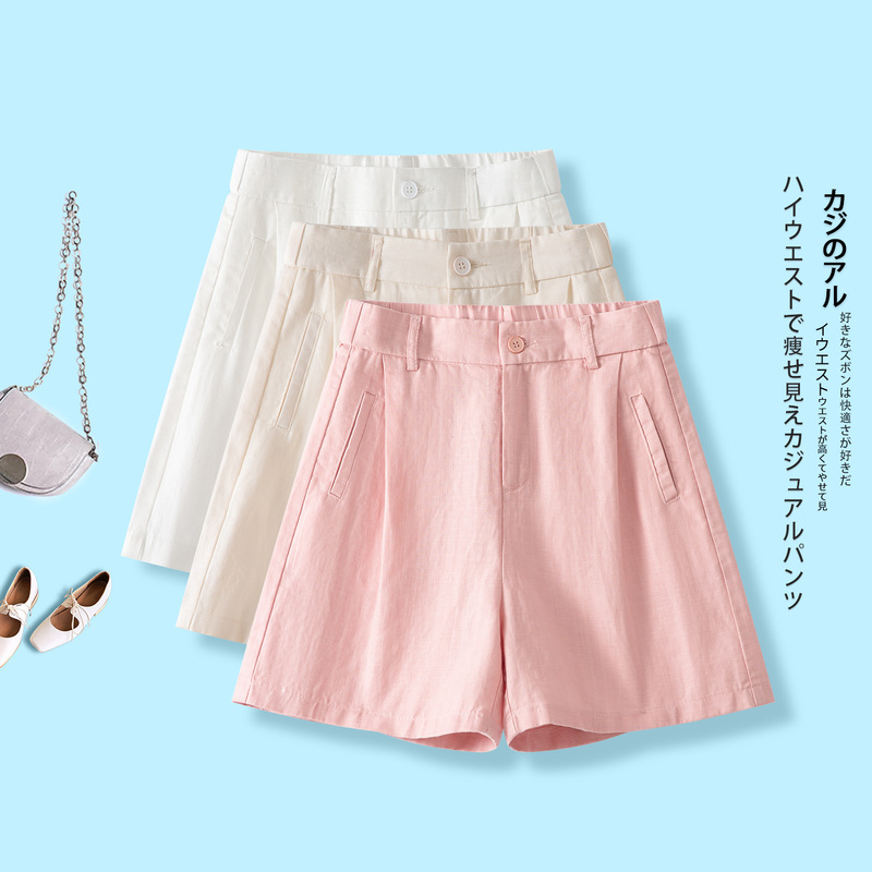 Korean Style Comfortable Wide-Leg Casual Pants for Women, Summer Thin Style, 2026 New High-Waisted Versatile Shorts, Loose Thin Five-Point Pants