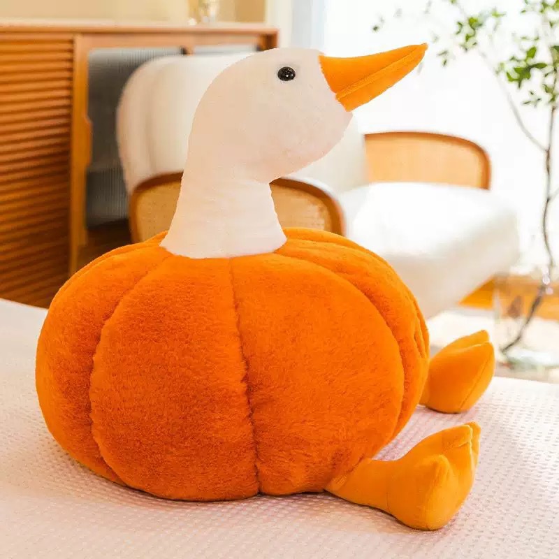 Cute Pumpkin Duck Doll Creative Plush Toy Sleeping Pillow Funny Best Friend Birthday Gift Wholesale