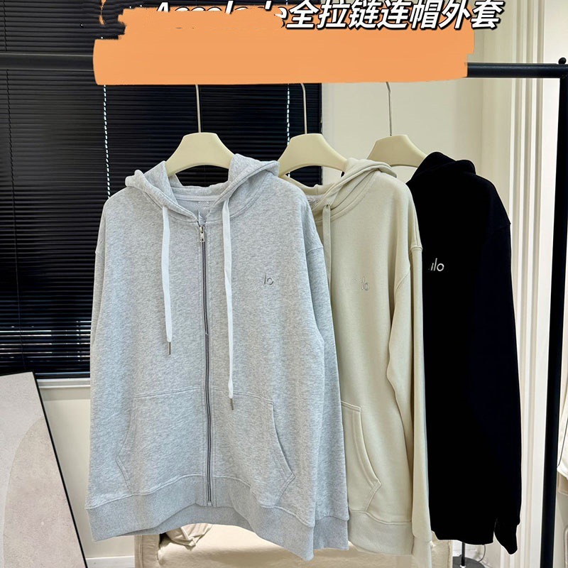 LO拉链连帽开衫25秋冬新款韩版休闲立体印花情侣连帽卫衣男女同款|undefined