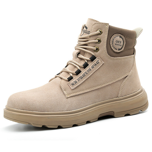 Stylish Martin Boots with Steel Toe, Anti-Puncture Rubber Soles, Kevlar Protection, High-Top Safety Shoes, Heat-Resistant Welding Boots