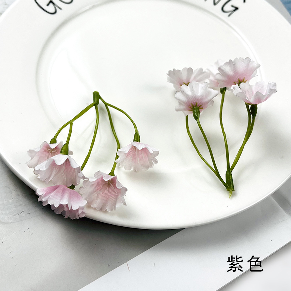 Simulación de flores de hierba no me olvides de las estrellas en el cielo DIY ropa sombrero caja de regalo decoración en el material de tocado de flores de pecho