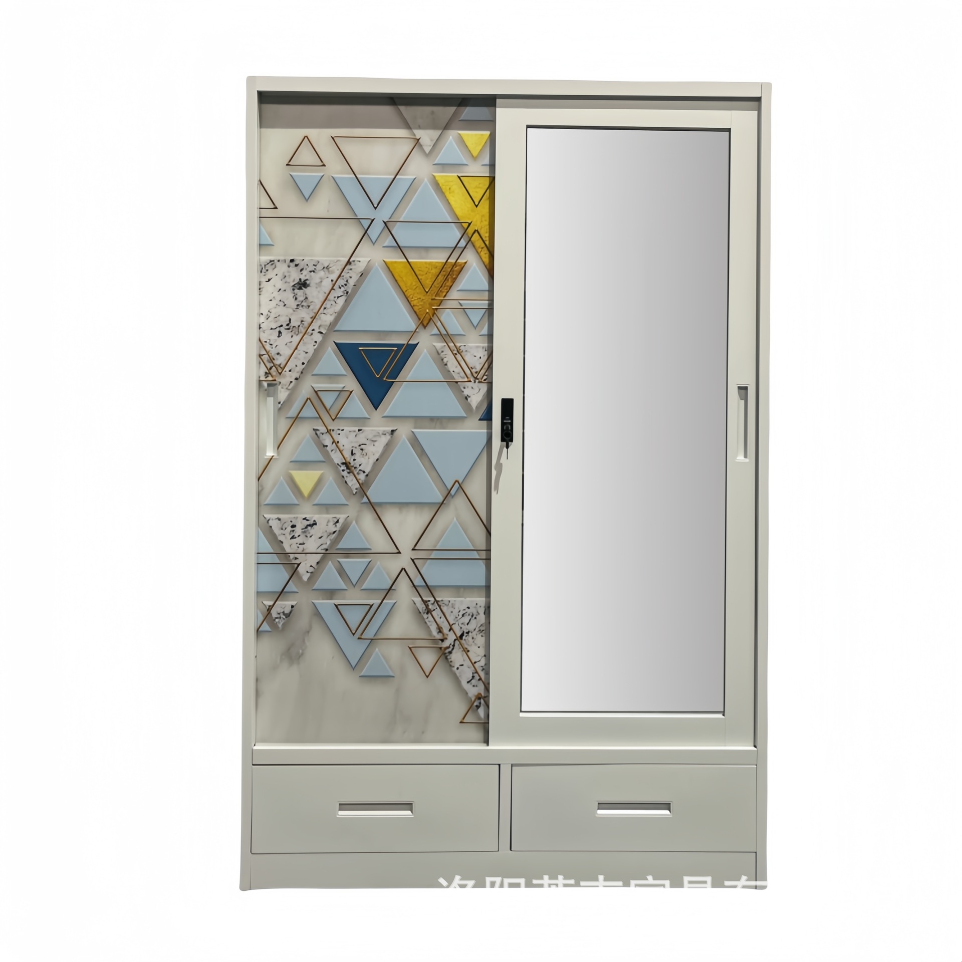 Gabinete de impresión personalizado armario de acero dormitorio casero armario armario de hierro armario balcón puerta deslizante armario image 6