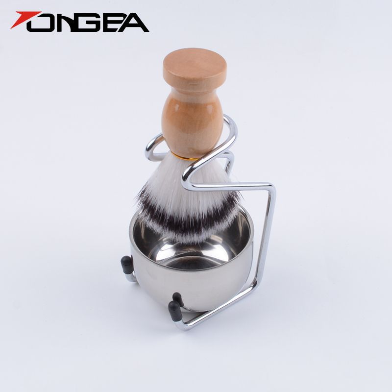 남성용 면도 얼굴 면도 도구 수염 브러시 세트 강모 나일론 부드러운 머리 수염 브러시 랙 비누 그릇