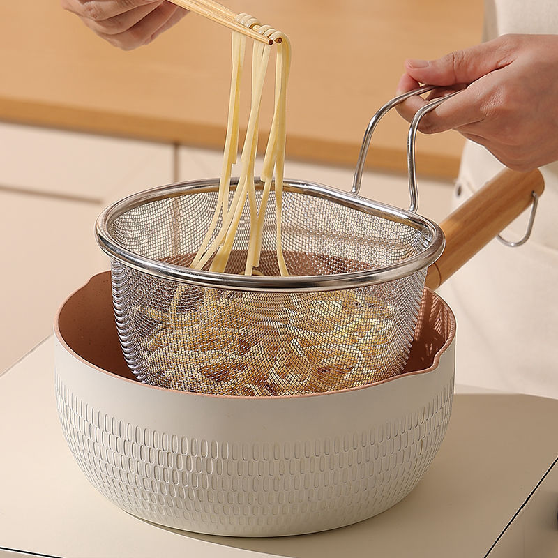 304ステンレス油漏れ濾過網篩超微細油格家庭用煮餃子漏れ網台所油神器すくいスプーン|undefined