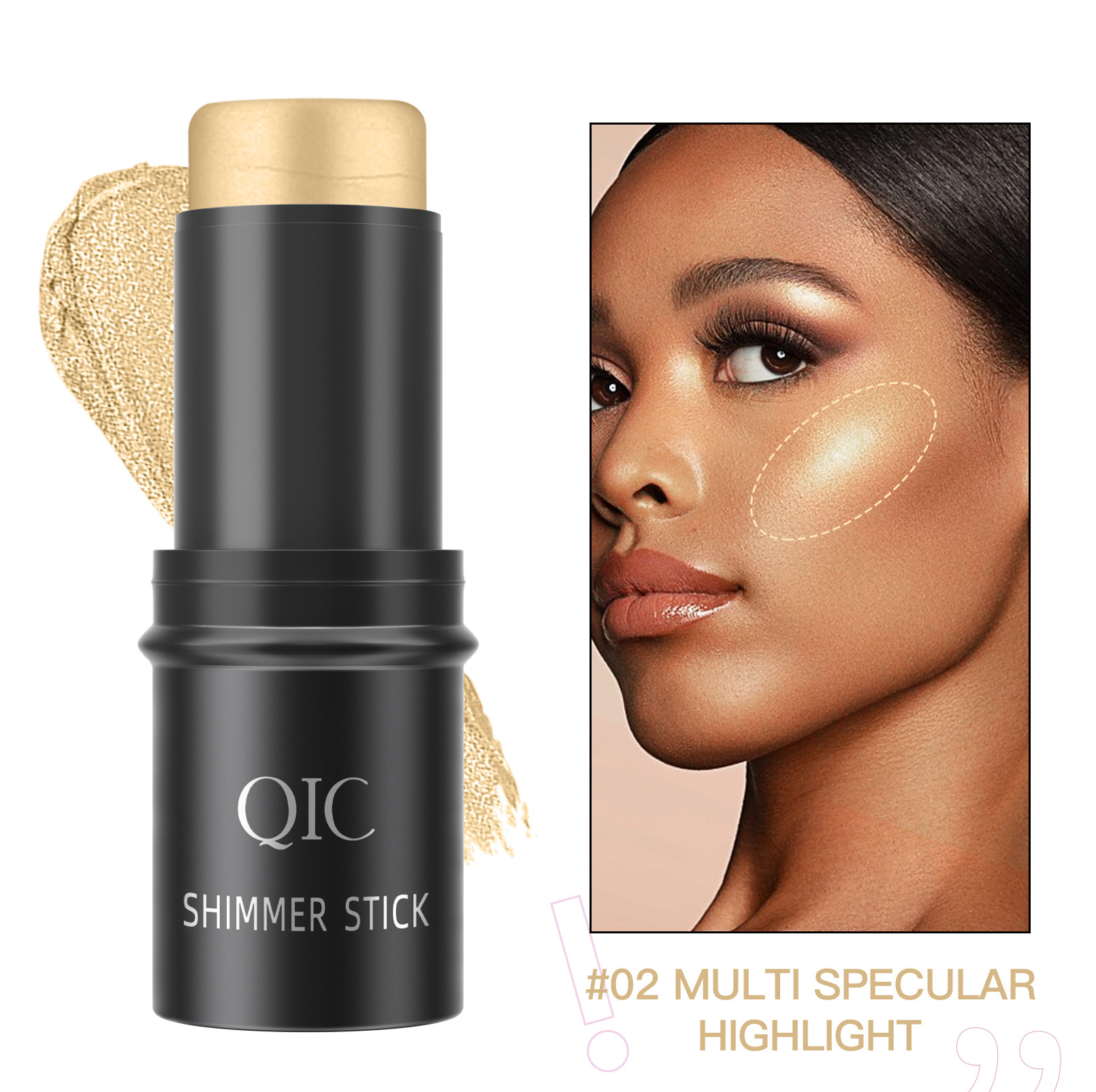 QIC multi-funktion blyant profil highlight shadow pudder blusher stick makeup_voghion.com