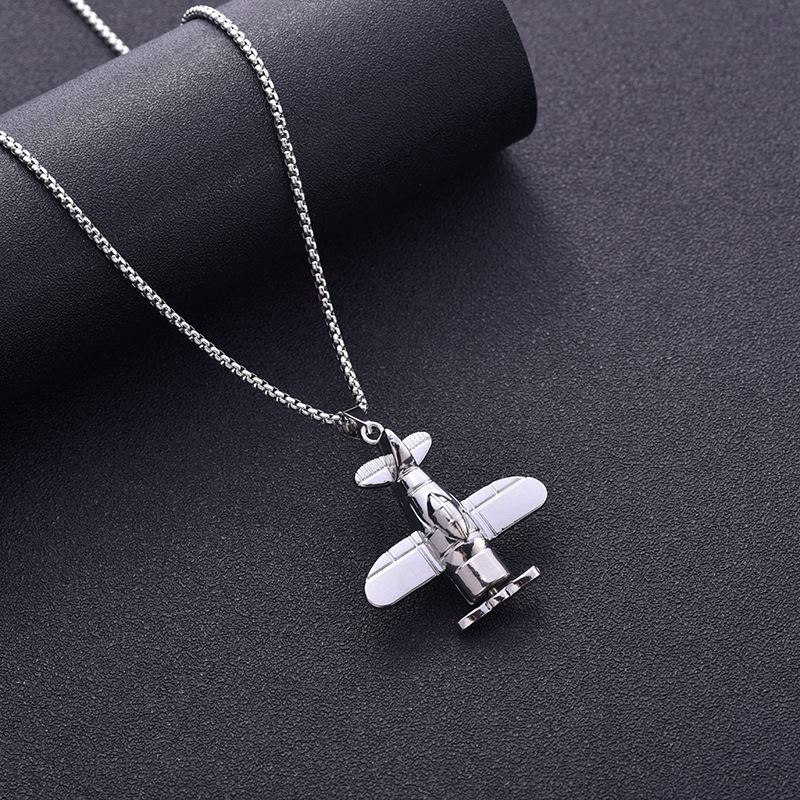 Hip-hop Airplane Alloy Titanium Steel Plating Unisex Pendant Necklace display picture 3