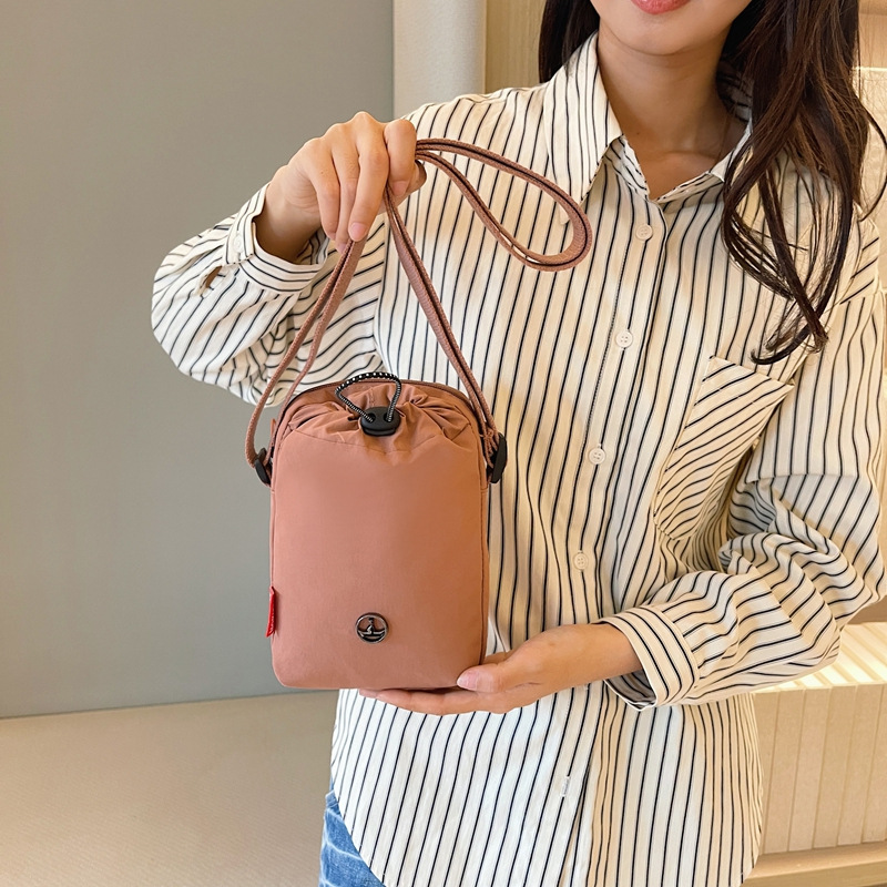 마카롱 패션 휴대폰 동전 지갑 한국 스타일 캐주얼 숄더 크로스 바디 백 여성용 경량 단순 미니 드로스트링 워터 컵