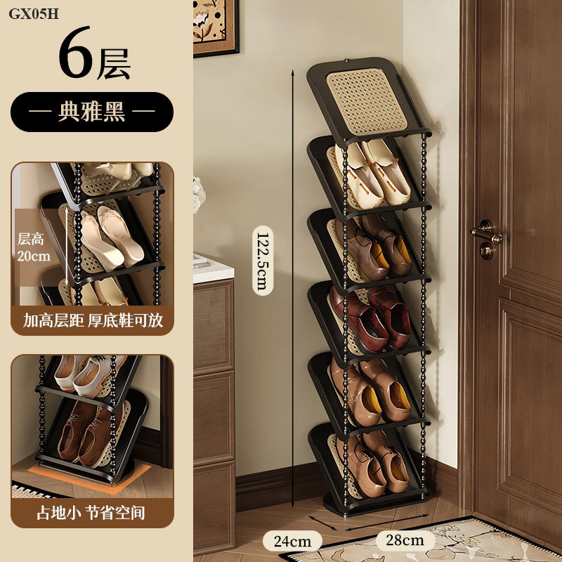 鞋架多层家用入户小窄简易鞋柜宿舍中古风放鞋架2025新款收纳架子|undefined