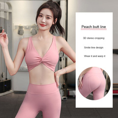 跨境運動瑜伽服女歐美夏季美背支撐背心蜜桃臀塑形緊身褲瑜伽套裝