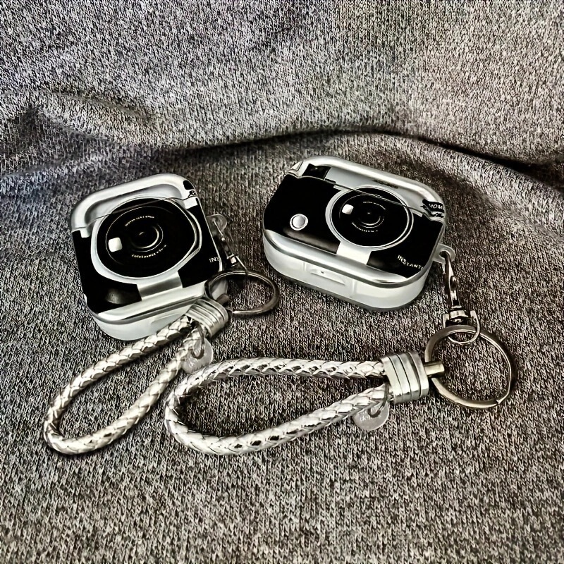 适用苹果4代个性蓝牙airpods1/2创意复古电镀相机耳机套保护壳套|undefined