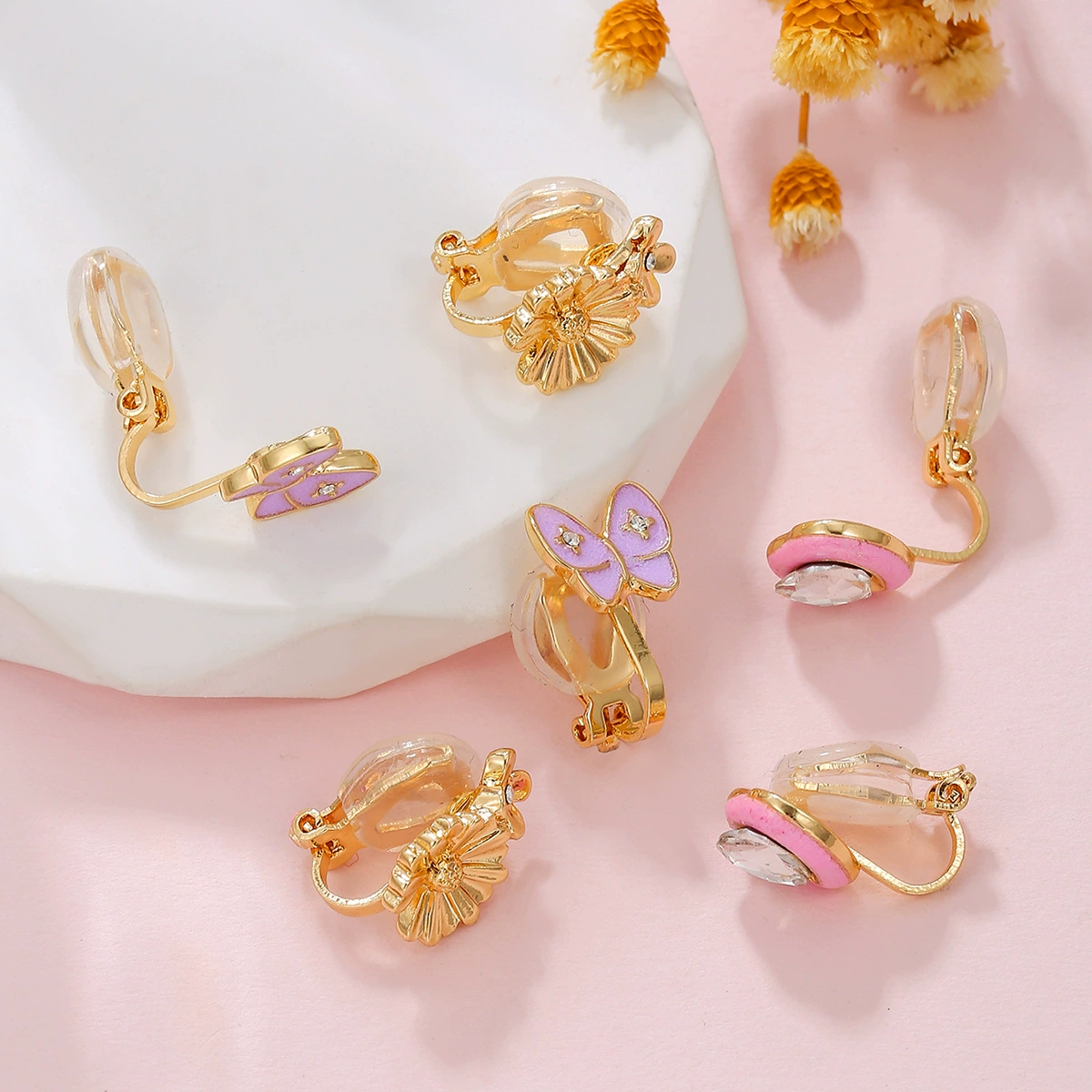 Cute ear clips heart shaped, earrings, Amazon, wholesale