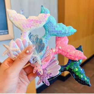 Mermaid Hairpin Tail Girls Hair Accessories Shell Cute Cartoon Starfish Hair Hoop Headband Hairpin
