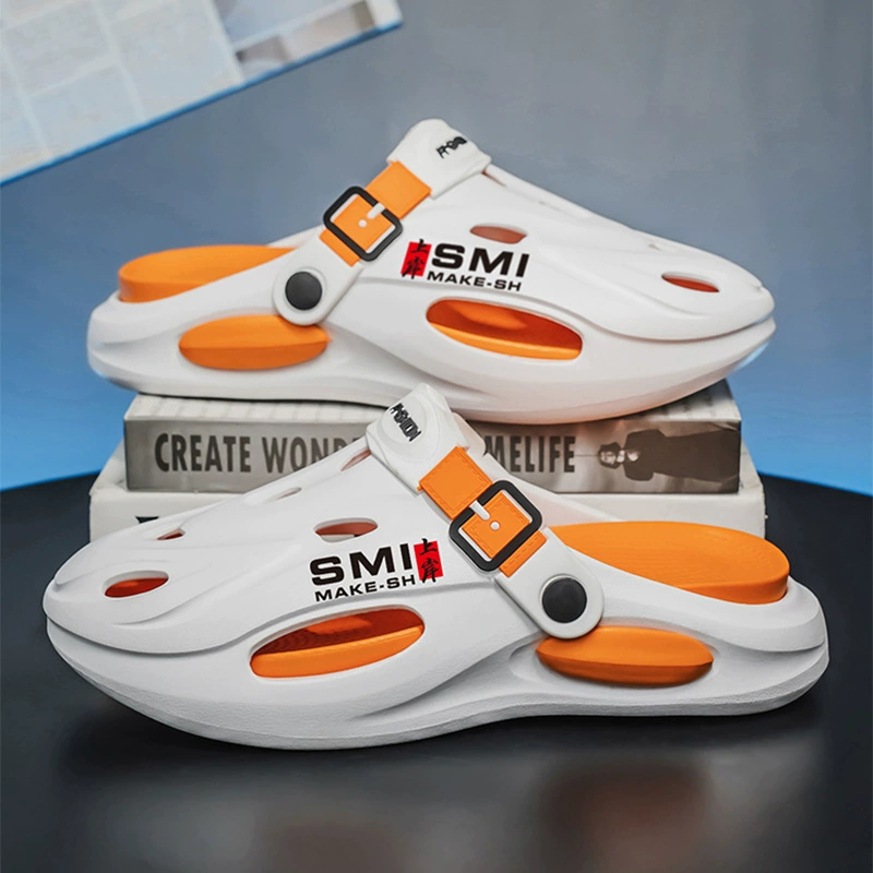Обувь Croc для мужчин и женщин, подростков, летние дышащие тапочки с открытым носком, двухслойные нескользящие сандалии из ЭВА для вождения с ощущением какашек.