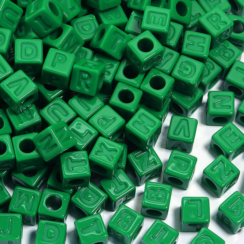 アクリルスクエアレタールースビーズアクリルソリッドカラースクエア大穴ビーズ diy ブレスレットネックレスジュエリーアクセサリー|undefined