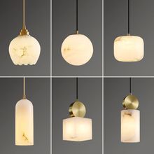 轻奢简约创意云石餐厅卧室床头吧台设计师吊线小吊灯跨境厂家直销