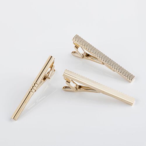 New gold-plated glossy floral fashionable tie clip, factory direct sale men's business formal tie clip