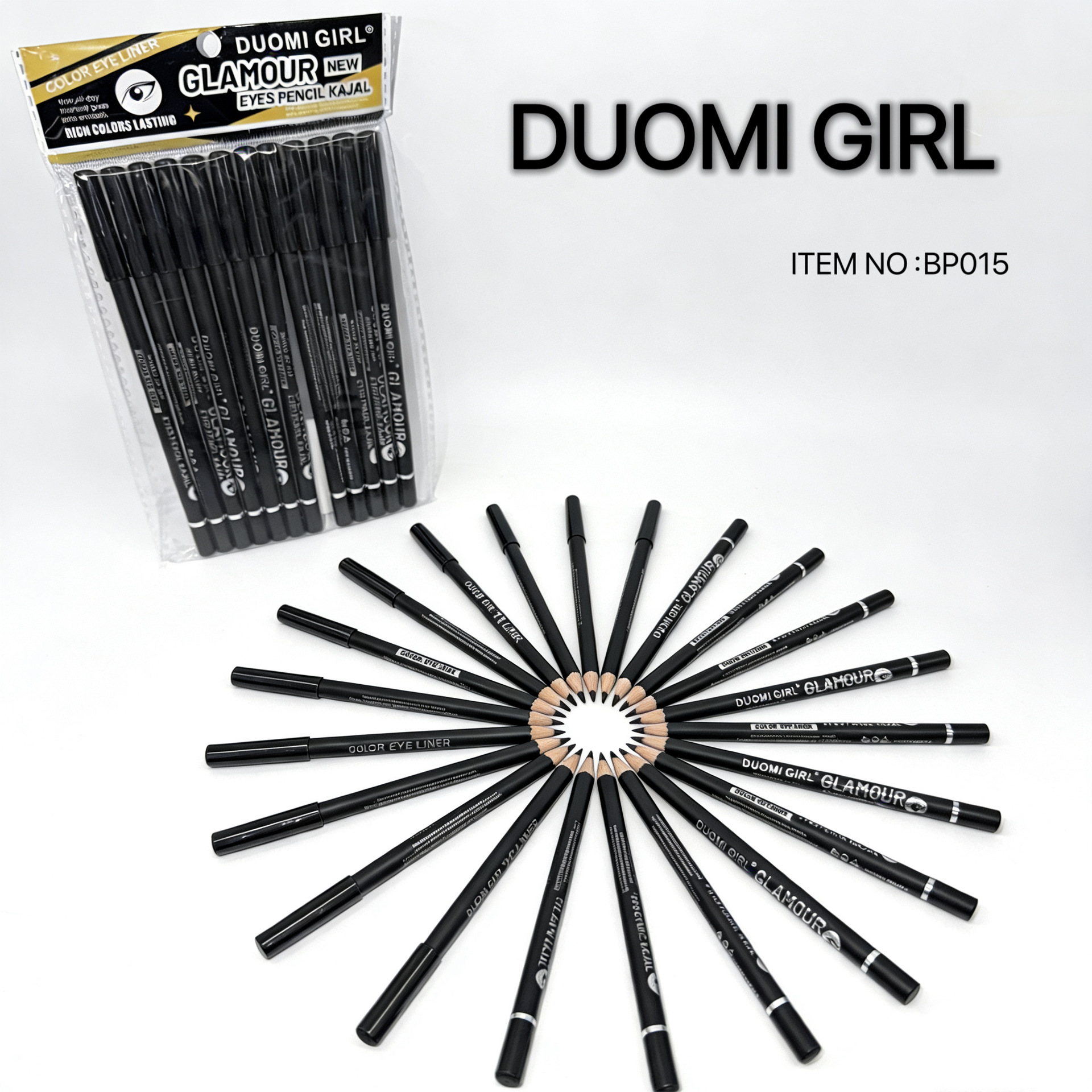 Duomi Girl Wooden Eyeliner Pencil, Easy to Apply, Smudge-Proof, Waterproof, Pencil-Style, Beginner-Friendly, Ultra-Fine