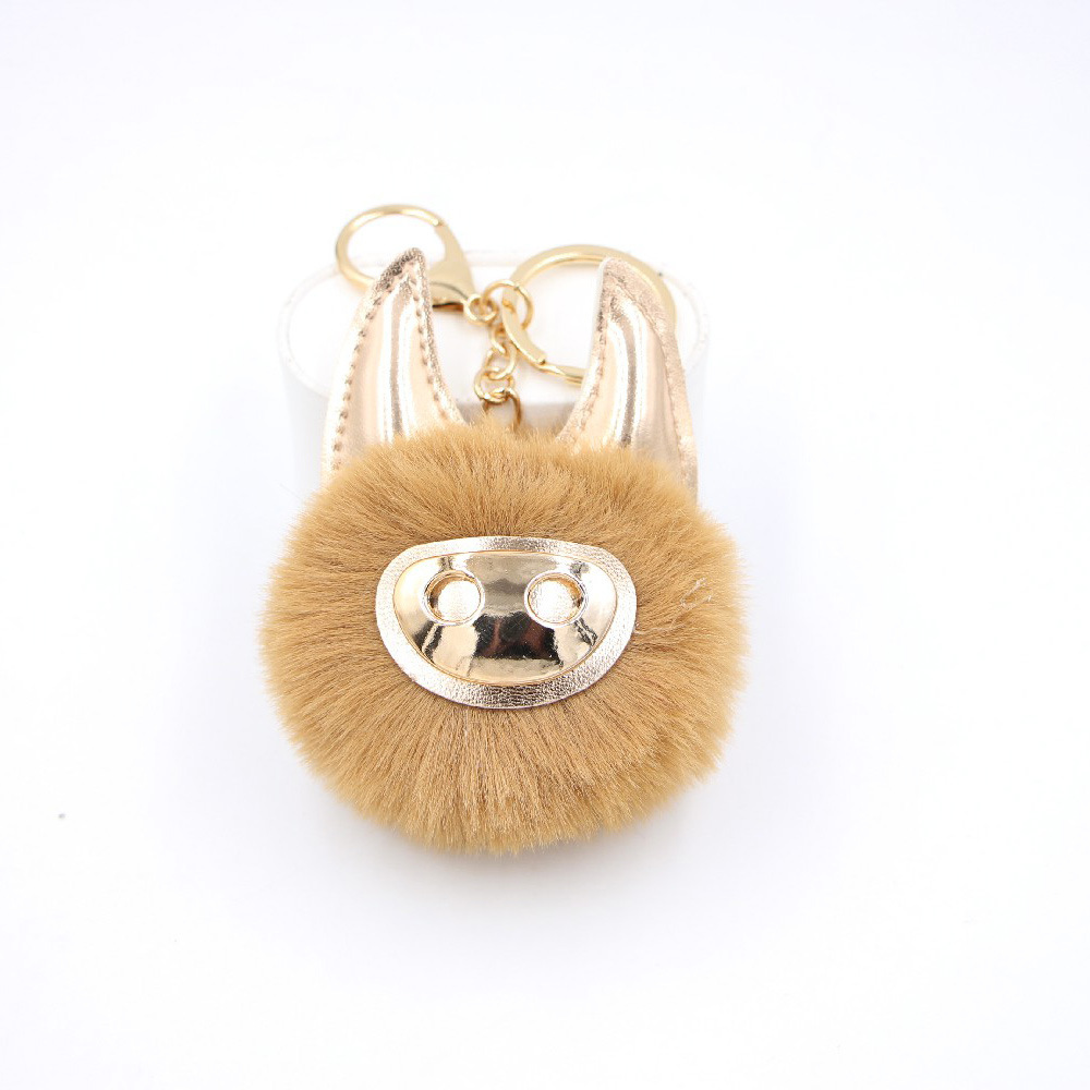 New Shiny Cute Piggy Plush Ball Bag Accessories Pendant Keychain Plush Ball Pendant display picture 4