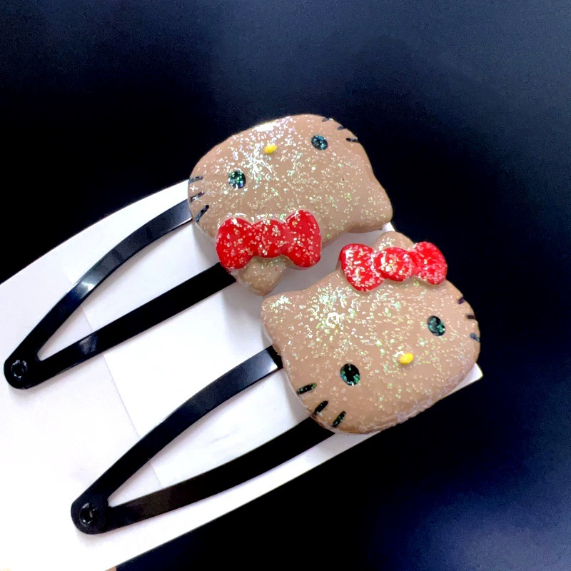 Набор детских заколок с мультяшными дизайнами, дизайн котенка кофе, assorted цветов, зажимы 6 см