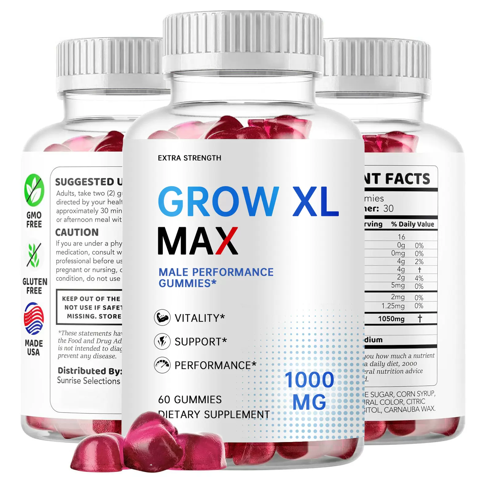现货TK亚马逊热销爆品男性软糖GROW XL MAX Gummies源厂家支持OEM